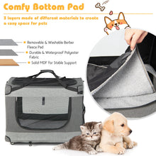 Portable Folding Dog Soft Crate Cat Carrier with 4 Lockable Wheels