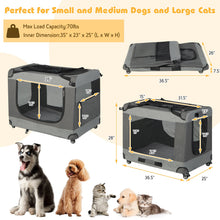 Portable Folding Dog Soft Crate Cat Carrier with 4 Lockable Wheels