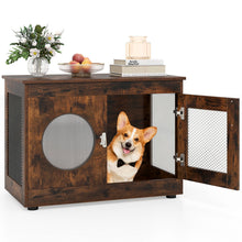 Furniture Style Dog Crate for Small and Medium Dogs with Translucent Window and Lockable Door-Rustic Brown