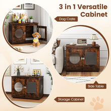 Furniture Style Dog Crate for Small and Medium Dogs with Translucent Window and Lockable Door-Rustic Brown