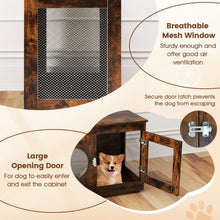 Furniture Style Dog Crate for Small and Medium Dogs with Translucent Window and Lockable Door-Rustic Brown