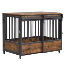 Dog Crate Furniture with Sliding Barn Door and Mat