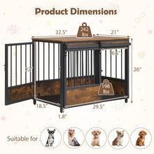 Dog Crate Furniture with Sliding Barn Door and Mat