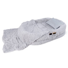 Washable Fluffy Human Dog Bed with Soft Blanket and Plump Pillow