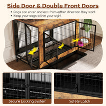 Industrial Dog Kennel with Flip-up Top 3 Lockable Doors and Removable Tray