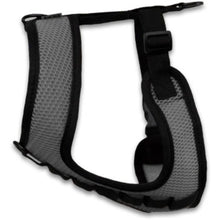 side view image of a grey dog harness