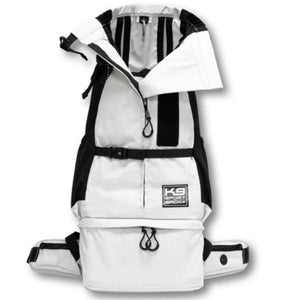 an opened white backpack carrier's front view 