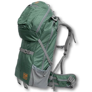 side view image of a green dog backpack carrier with side pockets 