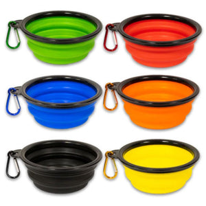 side view image of  K9 dog saucer bowl on different colors 