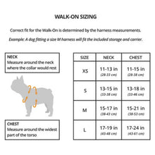 walk on sizing chart and guide to know what size of the product you need for your dog 