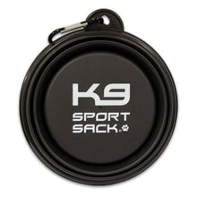 close up top view image of a black k9 dog saucer bowl