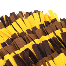 Close up image of the bristles of the cloth used for a dog snuffle pad 