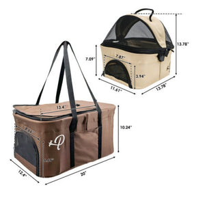 Dimensions of brown dog carriers 