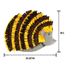 Top view image of a yellow and brown hedgehog dig snuffle pad's dimension