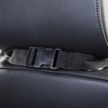 A picture of a black colored interlocking safety belt