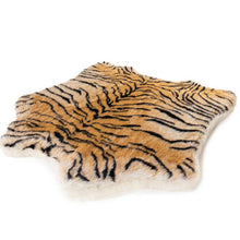 A curve soft and furry tiger printed orthopedic dog bed
