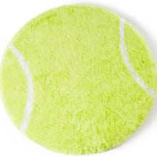A top view of a tennis ball shaped orthopedic dog bed 