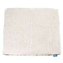 A top view of a polar white waterproof dog blanket 