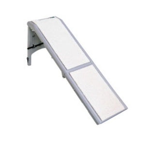 A close up view of a grey colored dog ramp