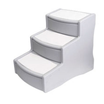 A close up image of a three step dog stairs Pet Gear Easy Step III Extra Wide, Essential Grey
