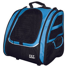 a close up image of a 5-in-1 Pet Carrier Backpack/Tote/Roller Bag/Carrier/Car Seat, Ocean Blue