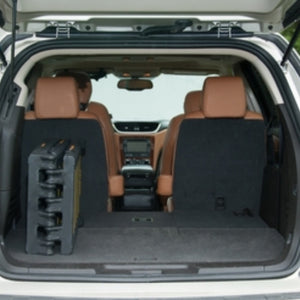 an image tri fold ramp at the back of the car 