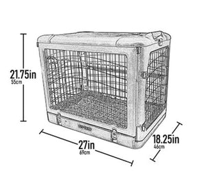 a sketch of the dimension of a steel dog crate