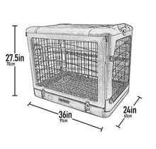 a sketch of the dimension of a steel dog crate