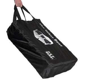 a black carrying bag for dog crates being pulled by a hand