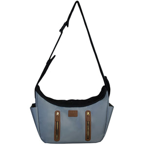 a close up image of a fog Sling Pet Carrier Purse,