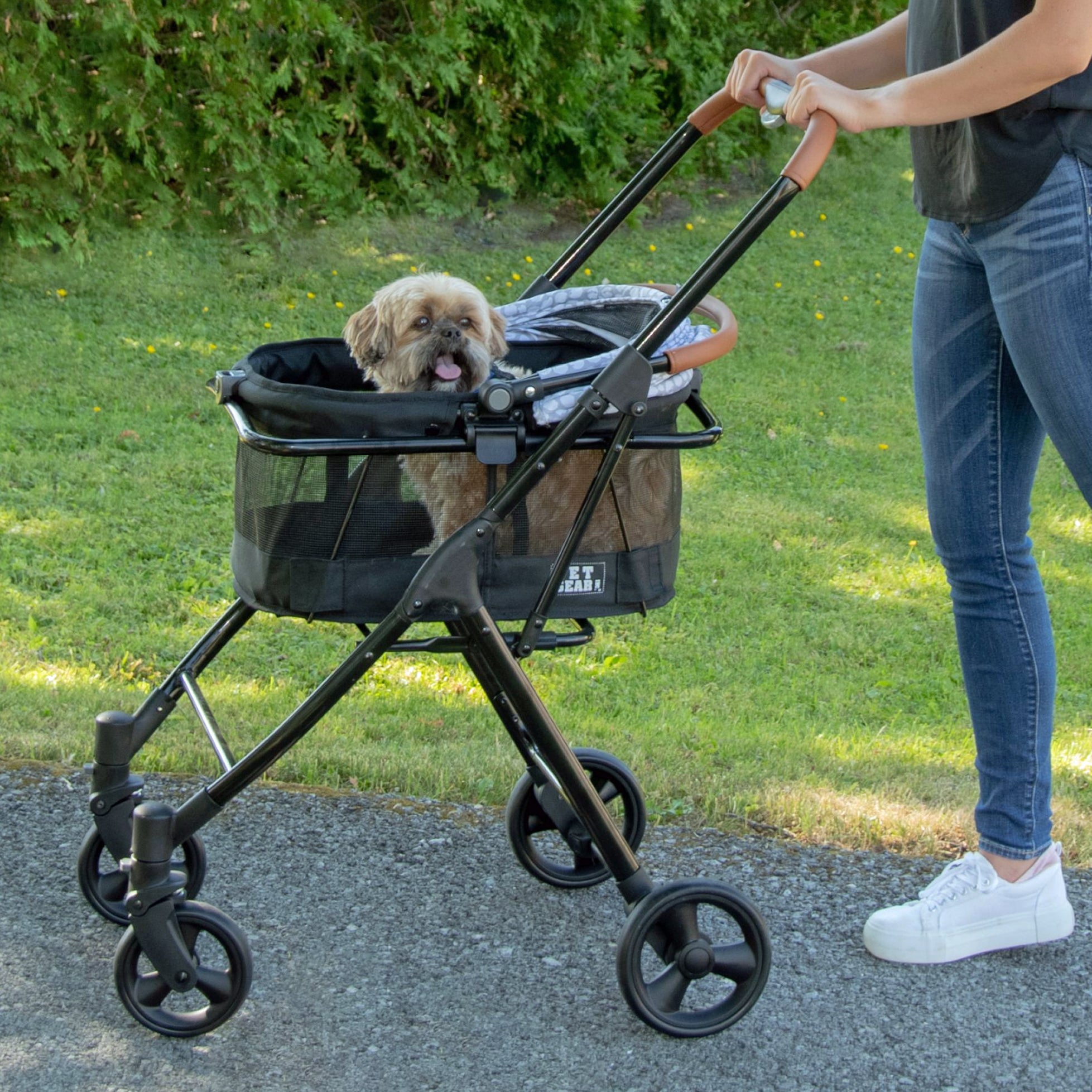 dog stroller carrier Pet Gear Gray View 360 Stroller, Booster and Carrier Travel System