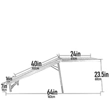 A sketch of the Pet Gear Ultra-Lite [Free-Standing] Pet Ramp with SupertraX - Cap. 100lbs dimension