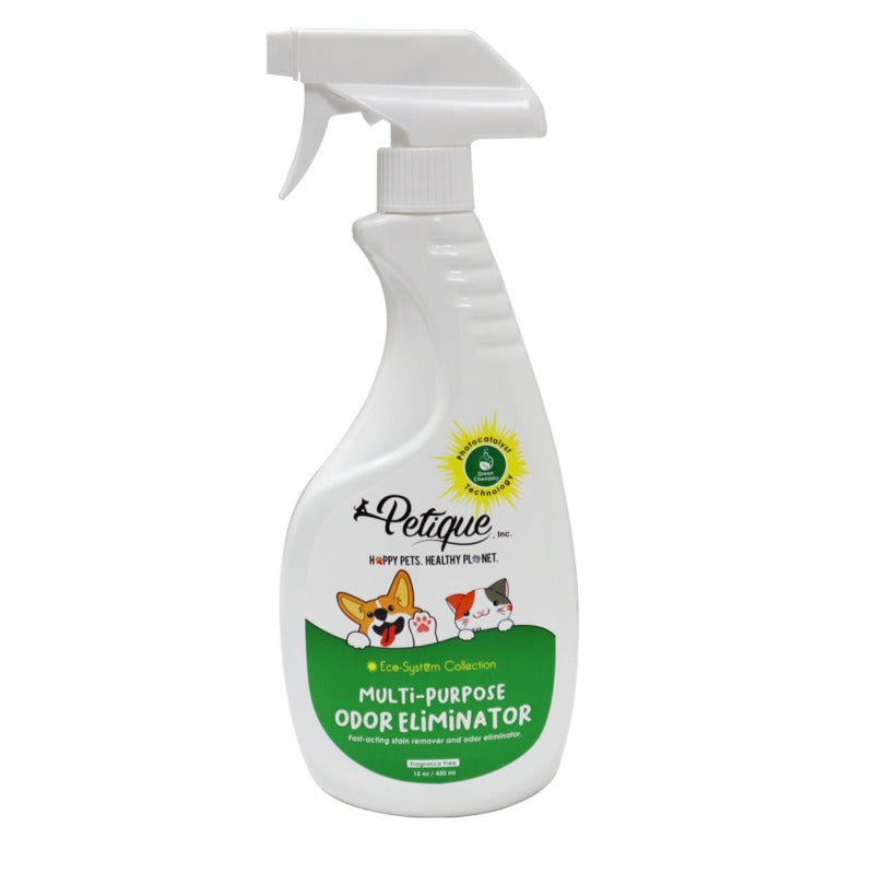 a bottle spray of a pet odor eliminator 