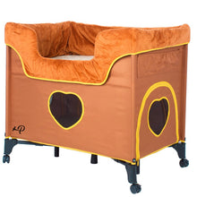 side view image of a Brown Lounge Dog Bed, Lion's Den facing left