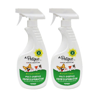 a pair of bottle spray of pet odor eliminator 