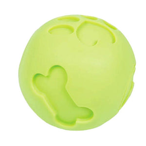 a close up image of a green treat ball dispenser 