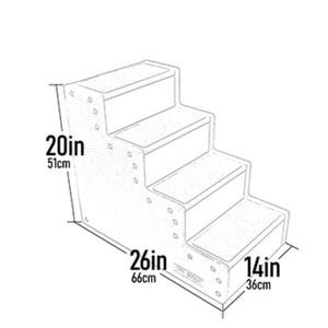 a sketch of the dimensions of the dog stair