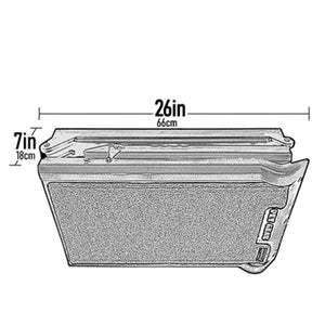 a sketch of the dimensions of Pet Gear Travel Lite Tri-Fold Ramp while being folded