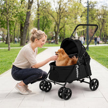 Foldable Pet Stroller for Small to Medium Dogs with Brake