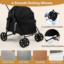 Foldable Pet Stroller for Small to Medium Dogs with Brake