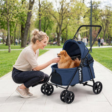Foldable Pet Stroller for Small to Medium Dogs with Brake
