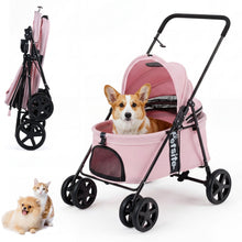Foldable Pet Stroller for Small to Medium Dogs with Brake