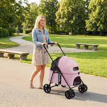 Foldable Pet Stroller for Small to Medium Dogs with Brake