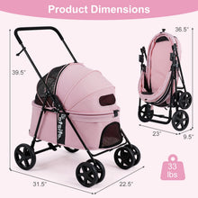 Foldable Pet Stroller for Small to Medium Dogs with Brake