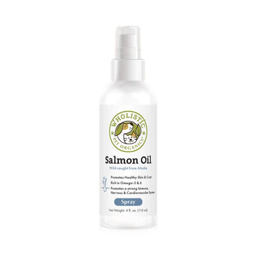 A spray bottler of a 118ml wild salmon oil for dogs