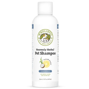 front picture of Wholistic Pet Organics Heavenly Herbal™ Pet Shampoo (Citrus Scented) 473ml bottle
