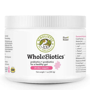 front picture of WHOLEBIOTICS™ in 28.3g bottle