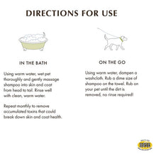 directions for use of Wholistic Pet Organics Heavenly Herbal™ Pet Shampoo (Citrus Scented)