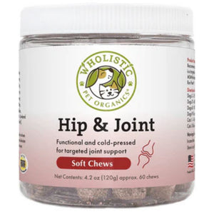 front picture of Wholistic Pet Organics , Hip & joint Soft Chew (FORMERLY RUN FREE™) 60 chews bottle