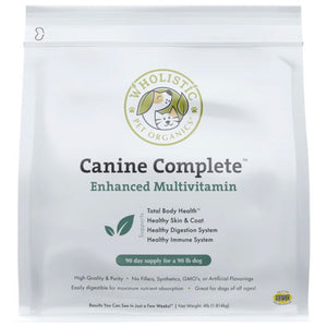 Front image of the Canine Complete Enhanced Multivitamins in 1.814 kg bag 
